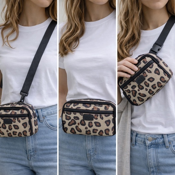 UGG Handbags - UGG Leopard-Print Mini Belt Bag in Tan and Black